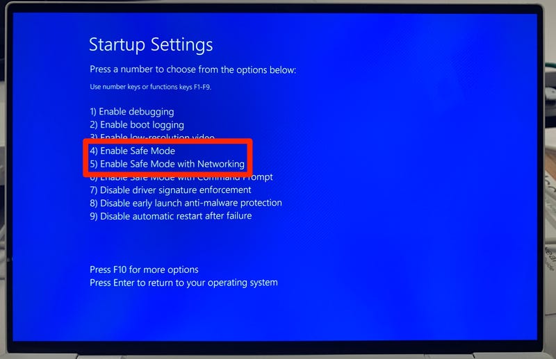 Boot Windows 10 in Safe mode and exit 