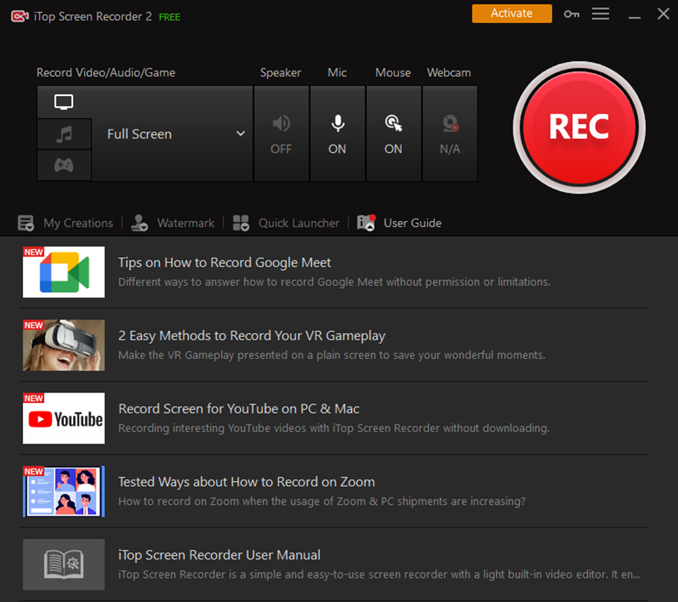 iTop Screen Recorder -Best Screen Recorder for Windows Operation System 4