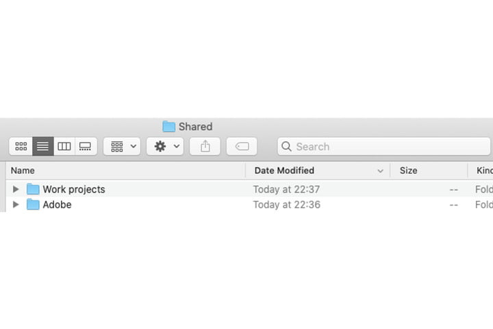 Share files with a shared folder