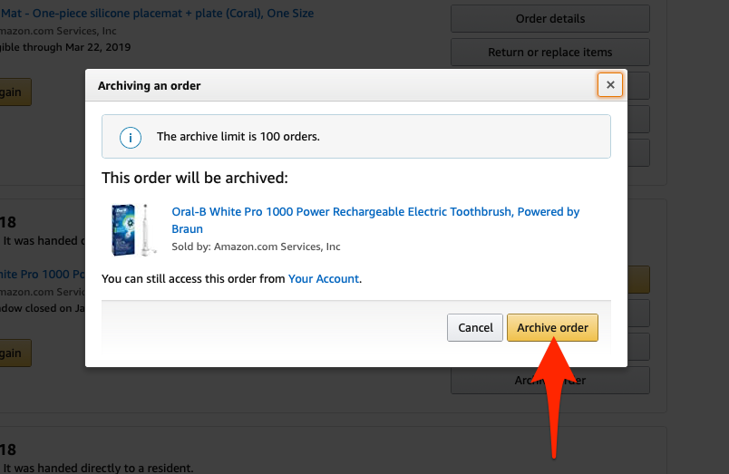 Delete Amazon Archived Orders?